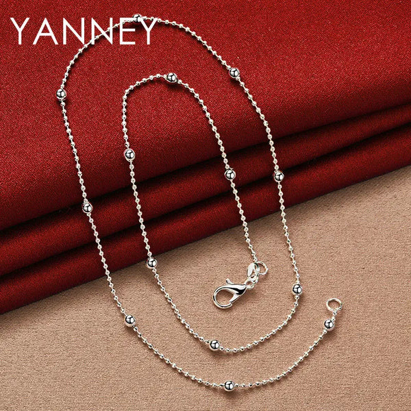 925 Sterling Silver Bead Chain Necklace – 16–24 Inch Fashion Jewelry for Women | Style Haven