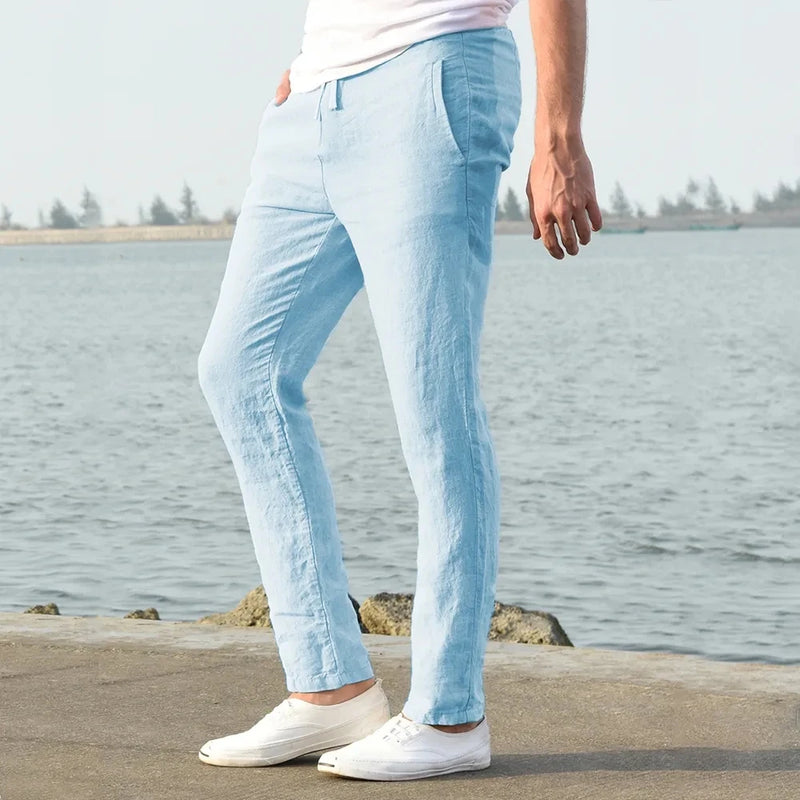 Men’s Cotton Linen Pants – Breathable Solid Color Casual Trousers for Autumn Fitness & Streetwear | Style Haven
