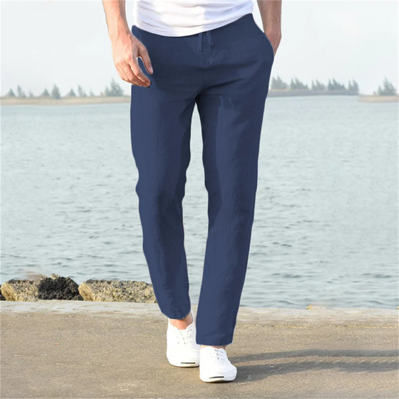 Men’s Cotton Linen Pants – Breathable Solid Color Casual Trousers for Autumn Fitness & Streetwear | Style Haven