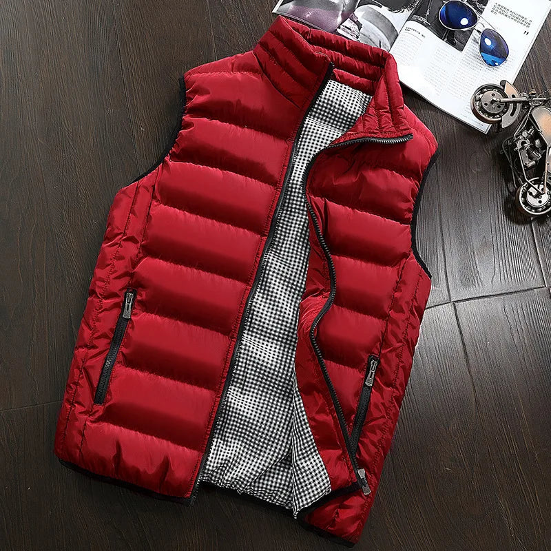 Men’s Windproof Sleeveless Vest – Thickened Cotton Down Winter Waistcoat | Style Haven