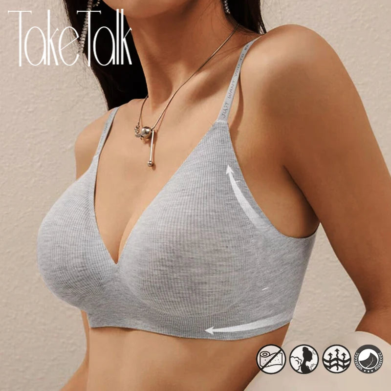 Sexy Seamless Bralette – Deep V Wireless Push-Up Bra with Letter Straps | Style Haven