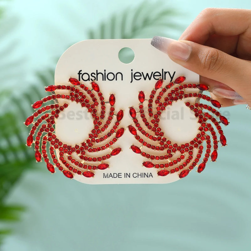 Round Sun Shape Stud Earrings – Colorful Crystal Luxury Jewelry for Women | Style Haven