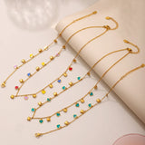 Gold-Plated Stainless Steel Jewelry Set – Colorful Enamel Heart Necklace & Bracelet | Style Haven