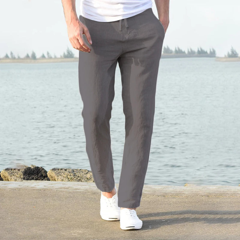 Men’s Cotton Linen Pants – Breathable Solid Color Casual Trousers for Autumn Fitness & Streetwear | Style Haven