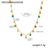 Gold-Plated Stainless Steel Jewelry Set – Colorful Enamel Heart Necklace & Bracelet | Style Haven