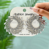 Round Sun Shape Stud Earrings – Colorful Crystal Luxury Jewelry for Women | Style Haven