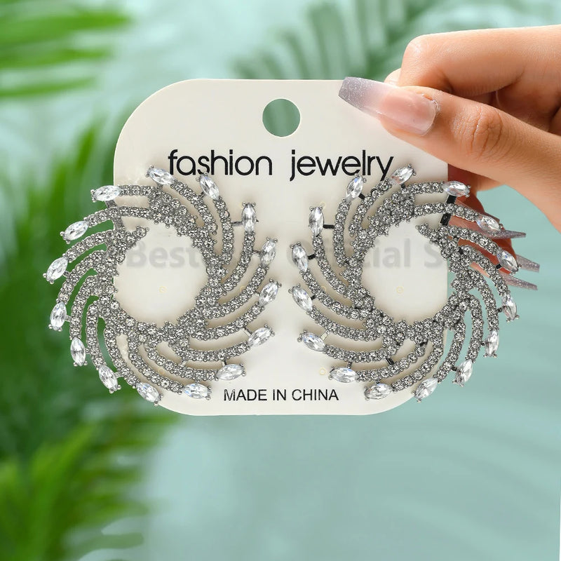 Round Sun Shape Stud Earrings – Colorful Crystal Luxury Jewelry for Women | Style Haven