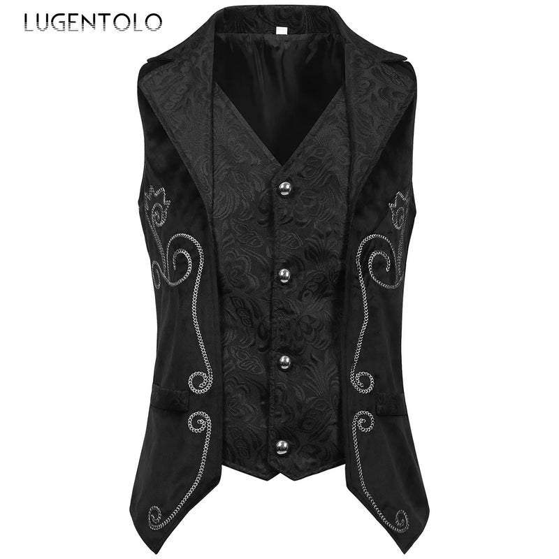 Men’s Medieval Costume Vest – Embroidered Renaissance Jacket for Halloween & Banquets | Style Haven