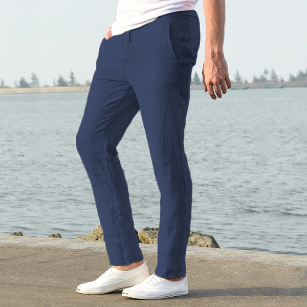 Men’s Cotton Linen Pants – Breathable Solid Color Casual Trousers for Autumn Fitness & Streetwear | Style Haven