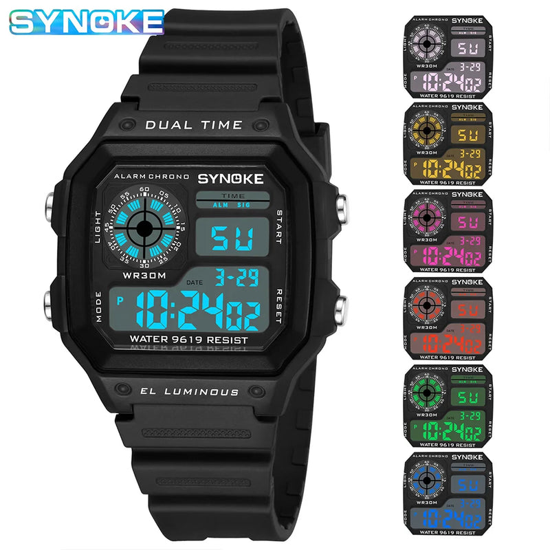 Digital Sports Watch for Men & Women – Waterproof Multifunction Luminous Wristwatch by Synoke | Style Haven