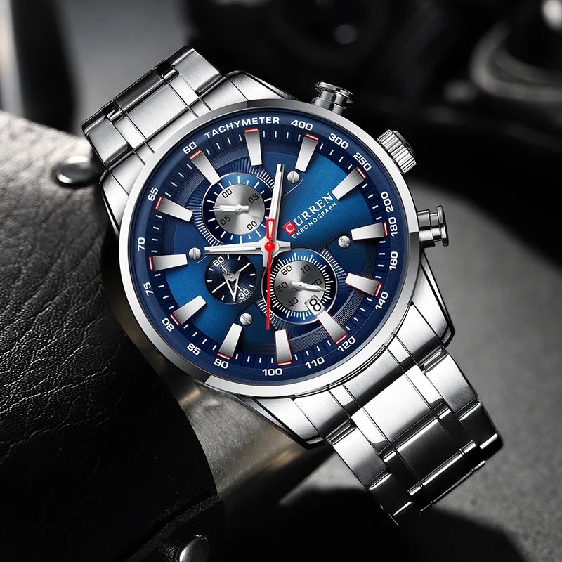 CURREN Luxury Quartz Men’s Watch – Waterproof Chronograph Sport Wristwatch with Date | Style Haven