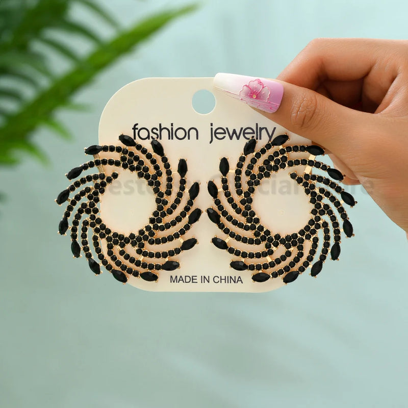 Round Sun Shape Stud Earrings – Colorful Crystal Luxury Jewelry for Women | Style Haven