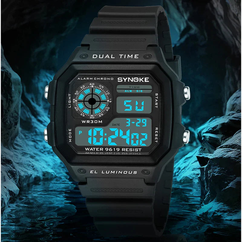 Digital Sports Watch for Men & Women – Waterproof Multifunction Luminous Wristwatch by Synoke | Style Haven