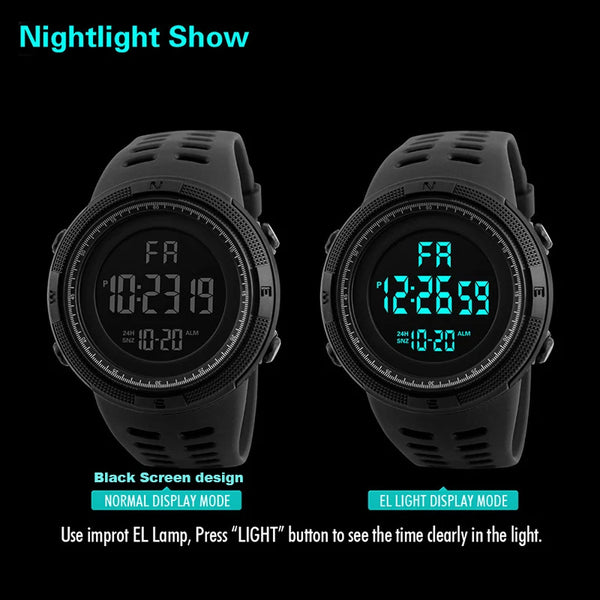 Military Sports Watch for Men – LED Digital Waterproof Timepiece with Luminous Display | Style Haven