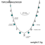 Gold-Plated Stainless Steel Jewelry Set – Colorful Enamel Heart Necklace & Bracelet | Style Haven