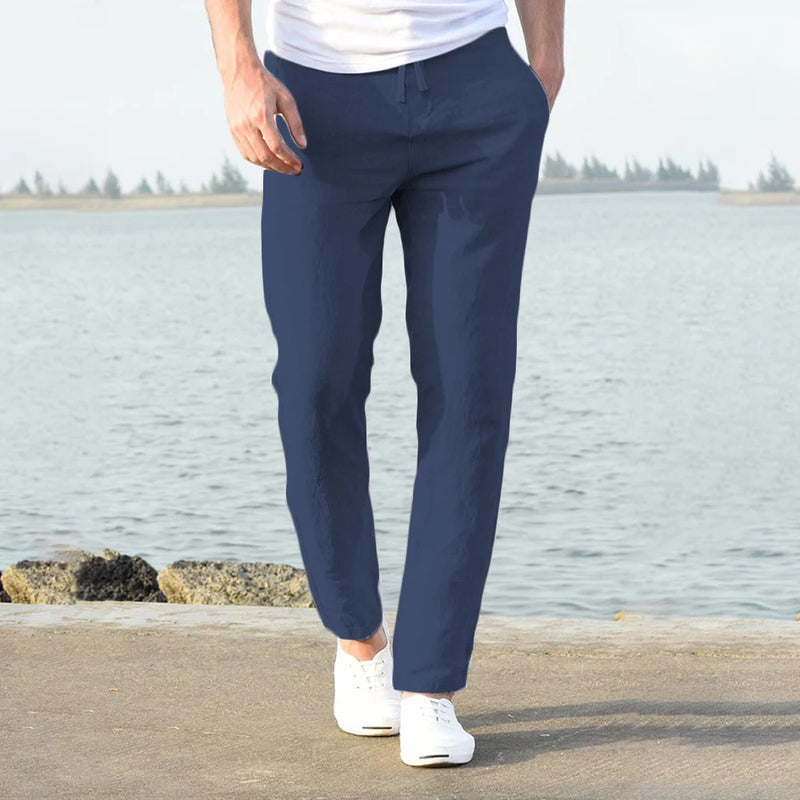 Men’s Cotton Linen Pants – Breathable Solid Color Casual Trousers for Autumn Fitness & Streetwear | Style Haven