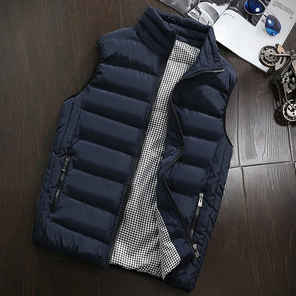 Men’s Windproof Sleeveless Vest – Thickened Cotton Down Winter Waistcoat | Style Haven