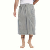 Coral Velvet Men’s Bath Towel – Adjustable Sauna Skirt Wrap for Home & Outdoor Use | Style Haven