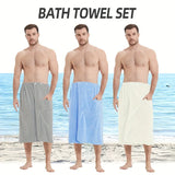 Coral Velvet Men’s Bath Towel – Adjustable Sauna Skirt Wrap for Home & Outdoor Use | Style Haven