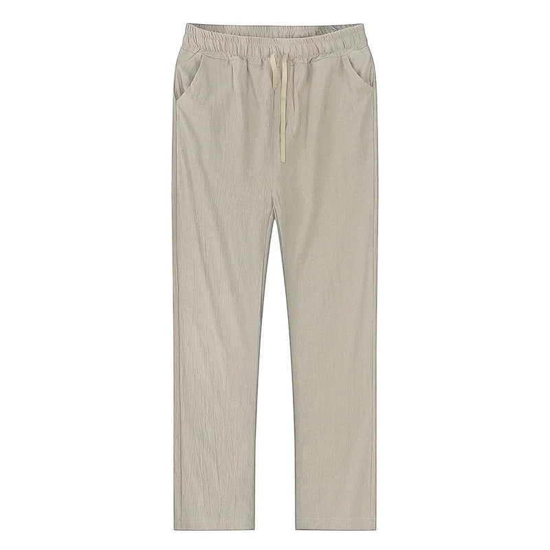 Men’s Cotton Linen Pants – Breathable Solid Color Casual Trousers for Autumn Fitness & Streetwear | Style Haven