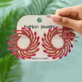 Round Sun Shape Stud Earrings – Colorful Crystal Luxury Jewelry for Women | Style Haven