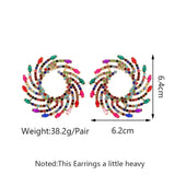 Round Sun Shape Stud Earrings – Colorful Crystal Luxury Jewelry for Women | Style Haven
