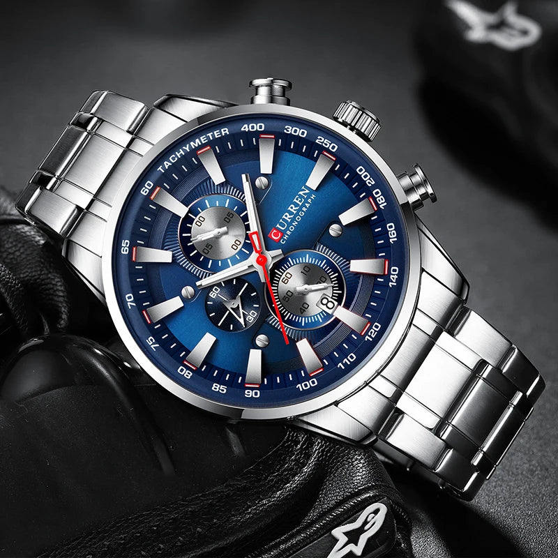 CURREN Luxury Quartz Men’s Watch – Waterproof Chronograph Sport Wristwatch with Date | Style Haven