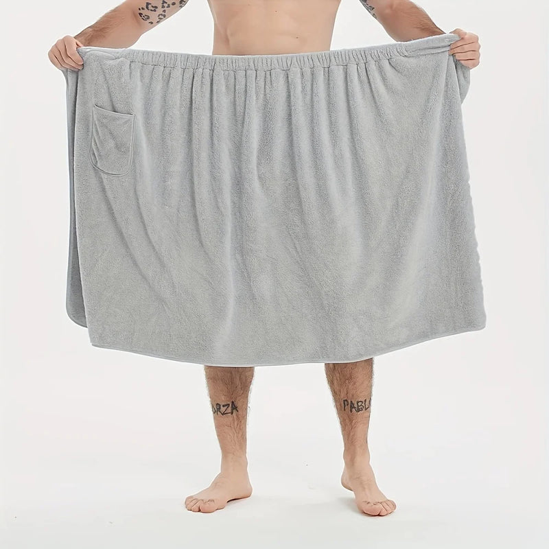 Coral Velvet Men’s Bath Towel – Adjustable Sauna Skirt Wrap for Home & Outdoor Use | Style Haven