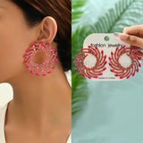Round Sun Shape Stud Earrings – Colorful Crystal Luxury Jewelry for Women | Style Haven