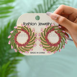 Round Sun Shape Stud Earrings – Colorful Crystal Luxury Jewelry for Women | Style Haven