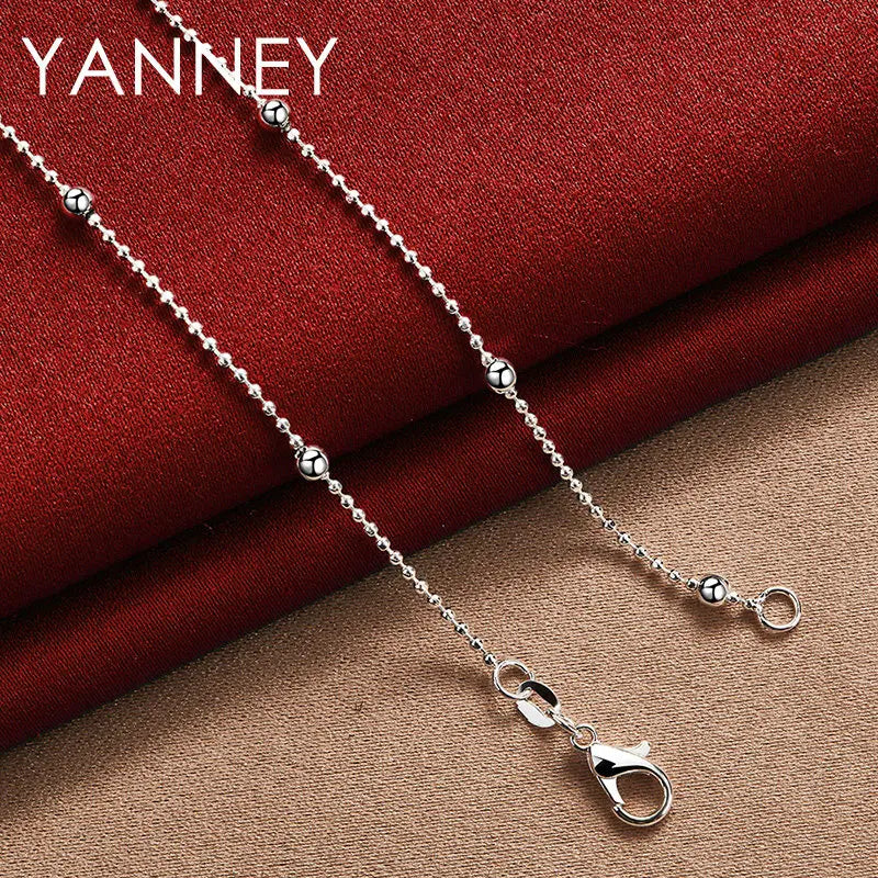 925 Sterling Silver Bead Chain Necklace – 16–24 Inch Fashion Jewelry for Women | Style Haven