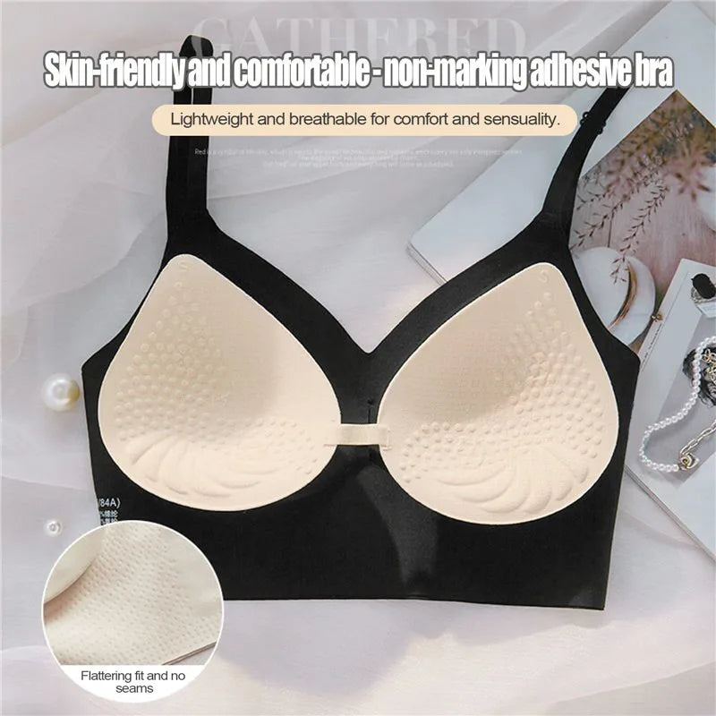 Invisible Deep U Plunge Bra – Backless Strapless Push-Up with Clear Straps | Style Haven