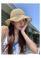 Brim Sun-Proof Straw Hat – Breathable Dome Hat for Beach & Summer Style