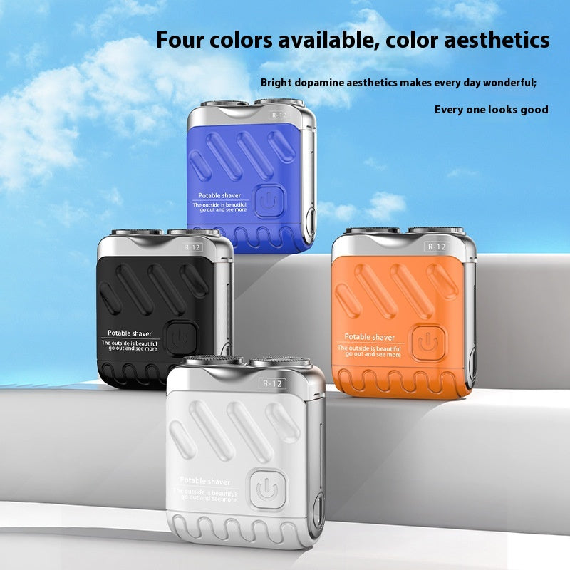 Portable Rotary Dual Ring Electric Shaver – Mini Rechargeable Pocket Razor