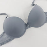 Solid Color Lace Bra for Women – Non-Padded Wire Bra with Elegant Lace Detail | Style Haven