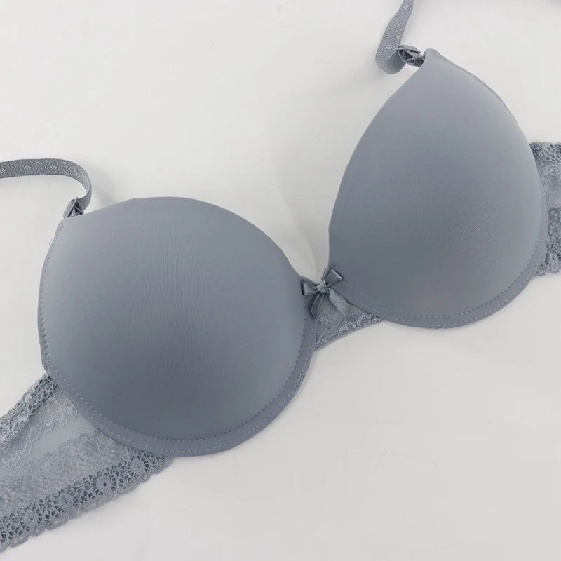 Solid Color Lace Bra for Women – Non-Padded Wire Bra with Elegant Lace Detail | Style Haven