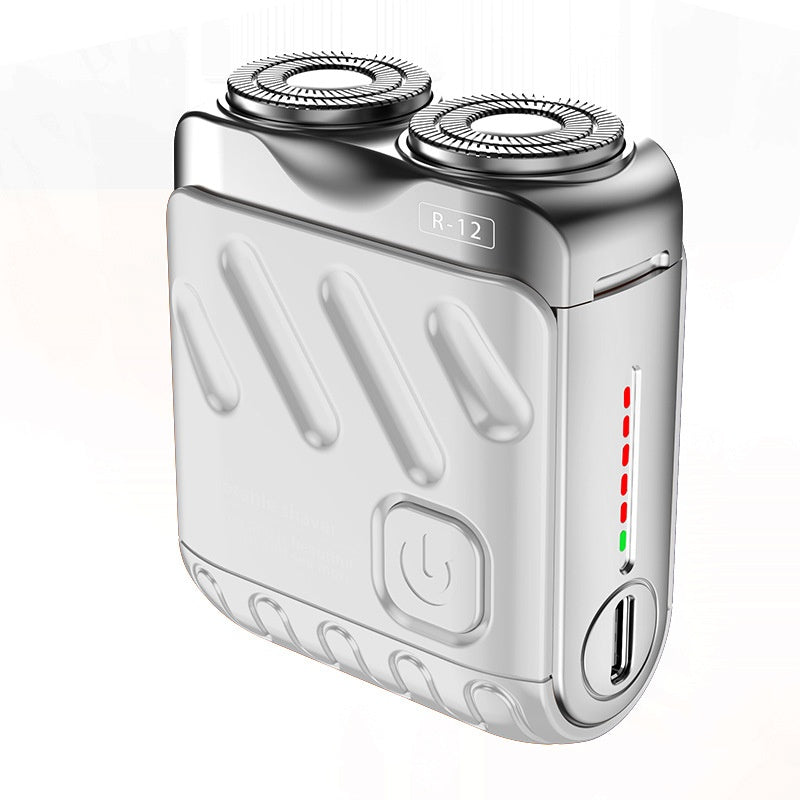 Portable Rotary Dual Ring Electric Shaver – Mini Rechargeable Pocket Razor