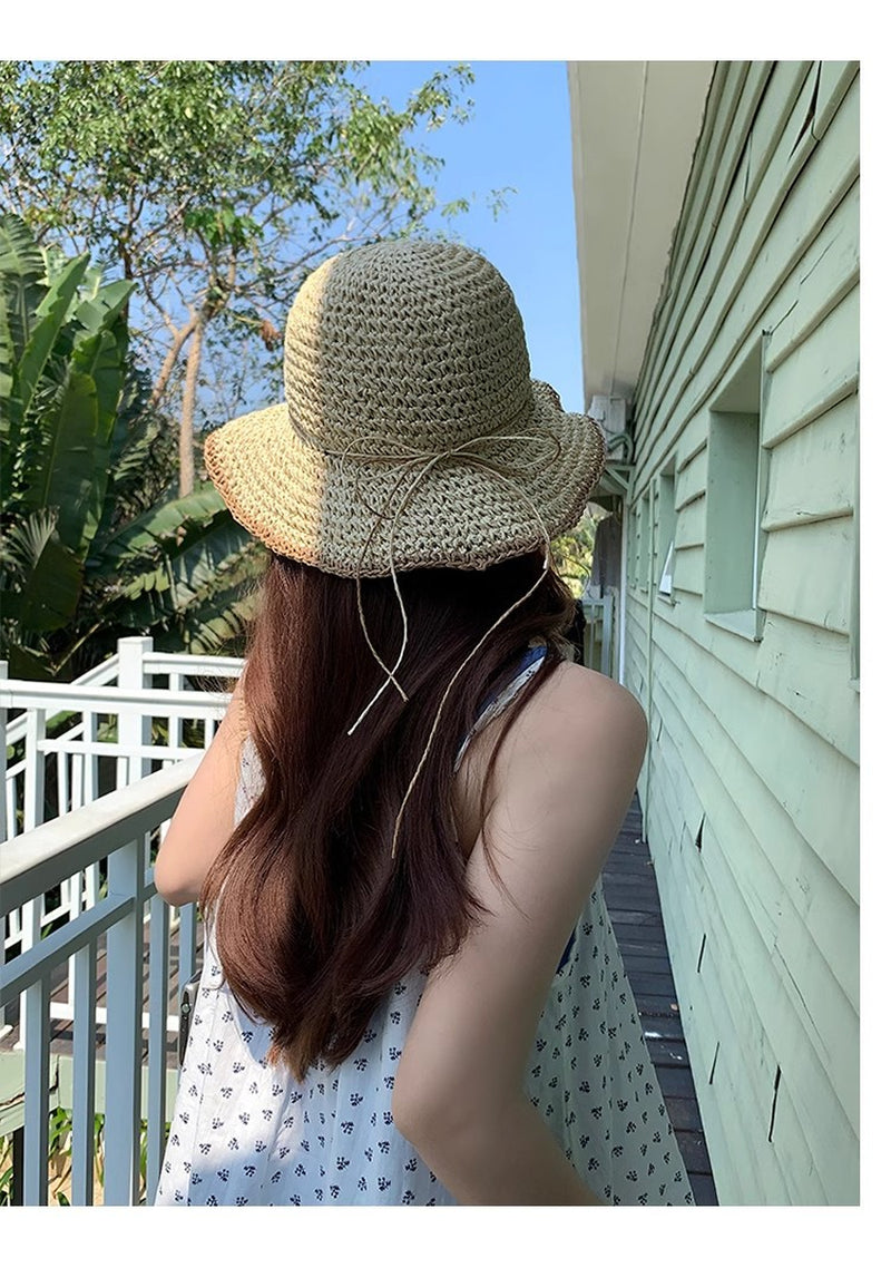 Brim Sun-Proof Straw Hat – Breathable Dome Hat for Beach & Summer Style