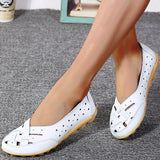 Shoes Women 2025 Soft Leather Shoes White Women'S Loafer Slip on Flats Zapatos De Mujer Flat Shoes Women Casual Footwear Female