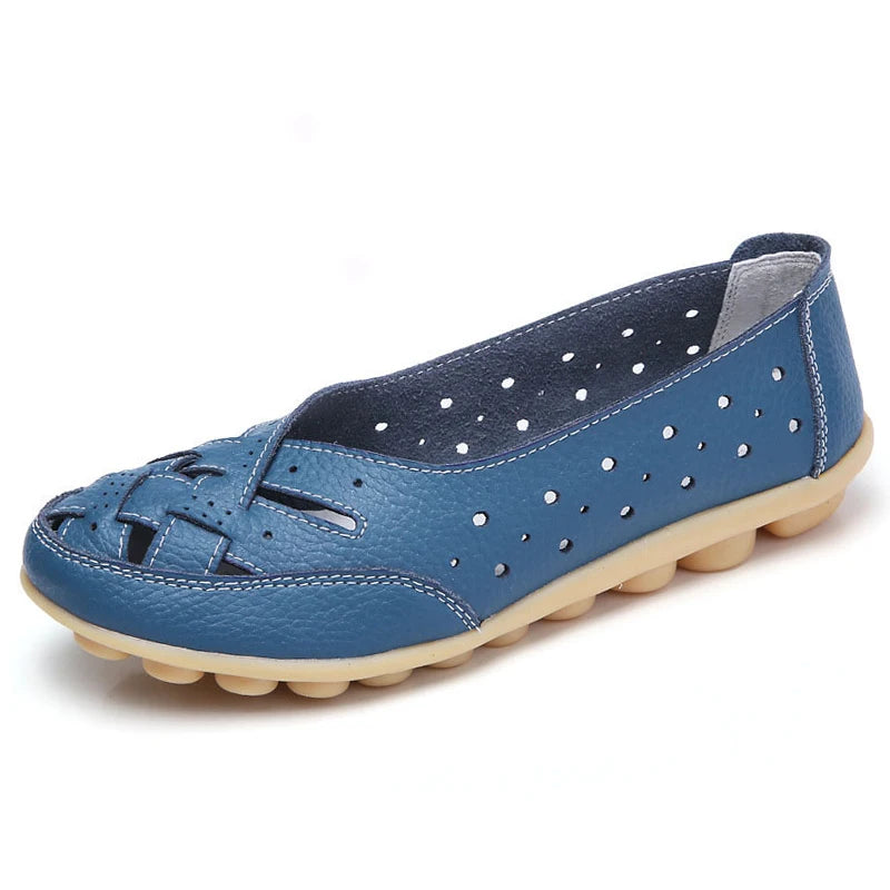 Shoes Women 2025 Soft Leather Shoes White Women'S Loafer Slip on Flats Zapatos De Mujer Flat Shoes Women Casual Footwear Female