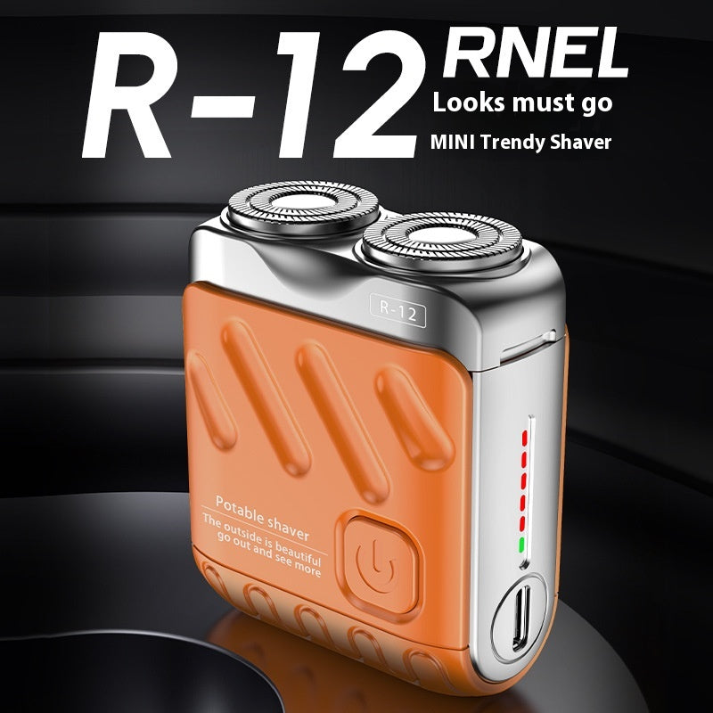 Portable Rotary Dual Ring Electric Shaver – Mini Rechargeable Pocket Razor